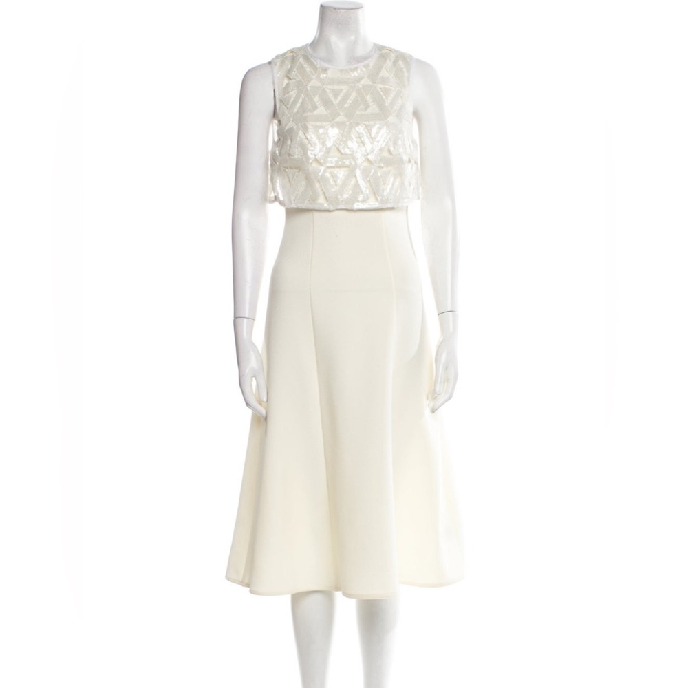Self-Portrait  ivory sleeveless dress